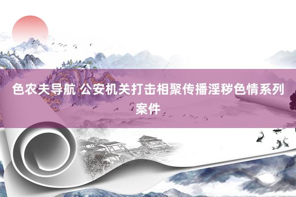 色农夫导航 公安机关打击相聚传播淫秽色情系列案件